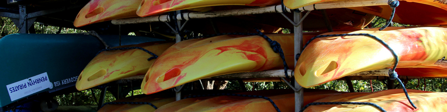 photo of kayaks lined up